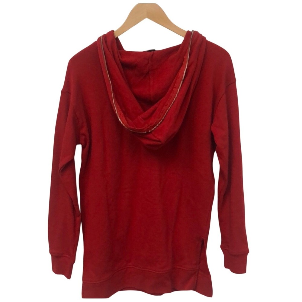 Forever 21 Red Half Zip Hoodie Athletic Top‎ Long Sleeve Kangaroo Pocket Women M